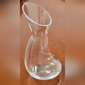 Hand Blown Clear Glass Denizli Wine Decanter